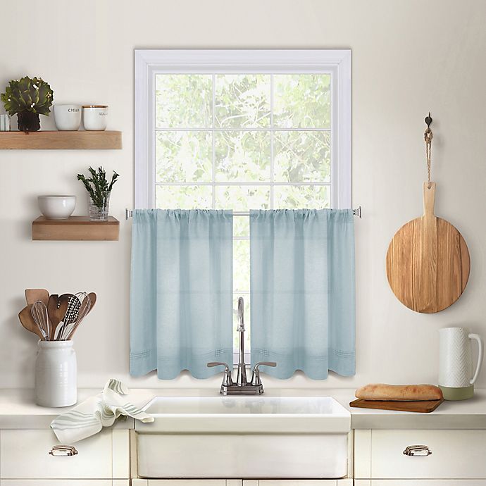 Maison 45-Inch Kitchen Window Curtain Tier Pair in Mineral