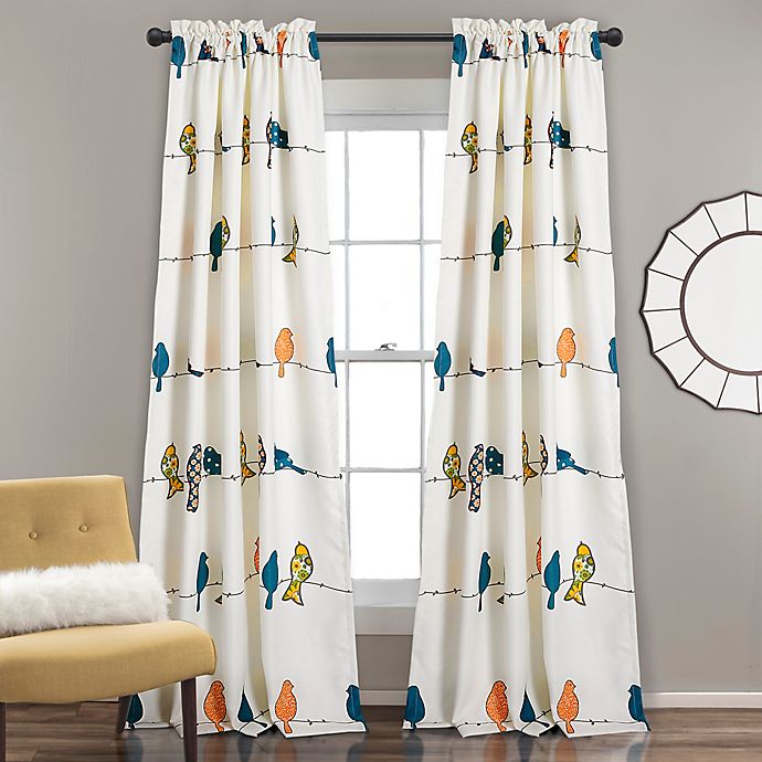 Lush Decor Rowley Birds Darkening Window Curtains Panel Set for Living Room 84"