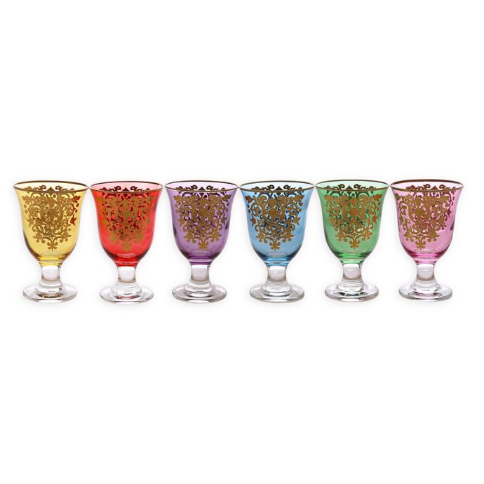 Classic Touch Glim Assorted Short Stem Glasses (Set of 6) Bed Bath