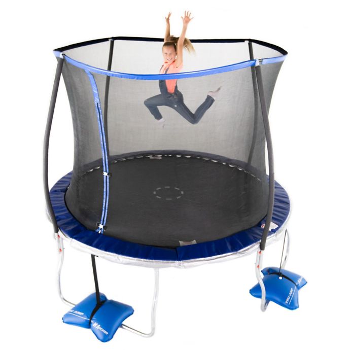 TruJump 10Foot Trampoline with Steel Flex Enclosure in Blue buybuy BABY
