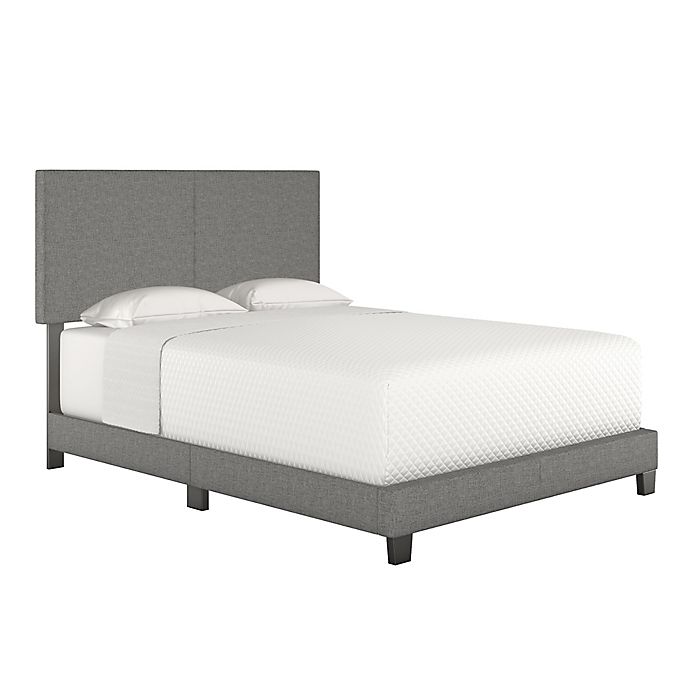E-Rest Francis Full Linen Upholstered Bed Frame in Grey