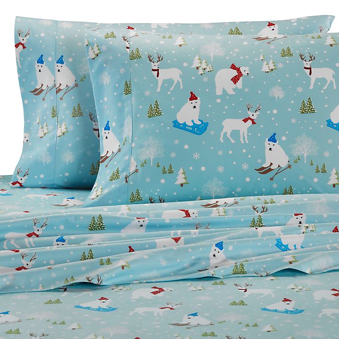 Micro Flannel® Printed Fun in the Snow Queen Sheet Set