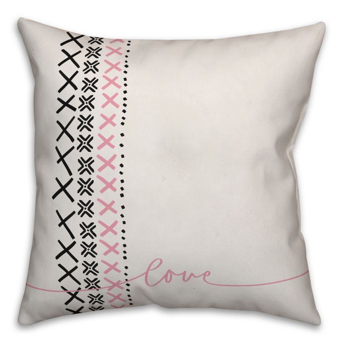 Designs Direct Modern Love Square Throw Pillow in Pink Bed Bath & Beyond