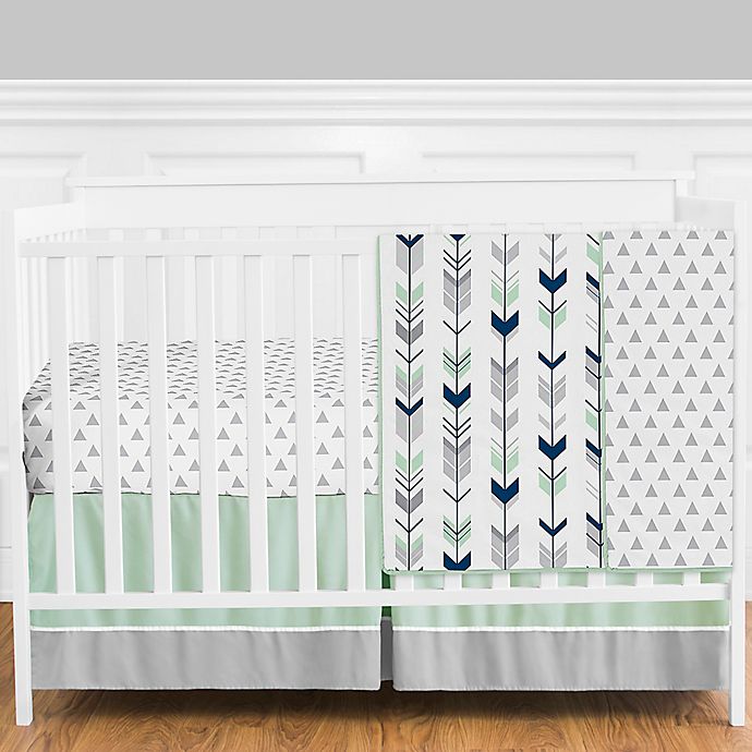 Sweet Jojo Designs® Mod Arrow 4-Piece Crib Bedding Set in Grey/Blue