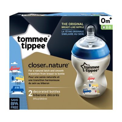 tommee tippee decorated bottles blue