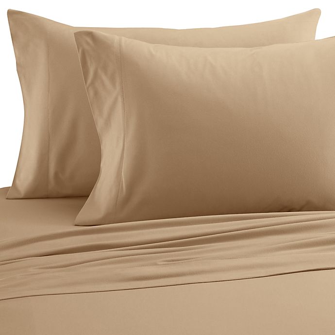 Micro Flannel® Solid Twin XL Sheet Set in Chino