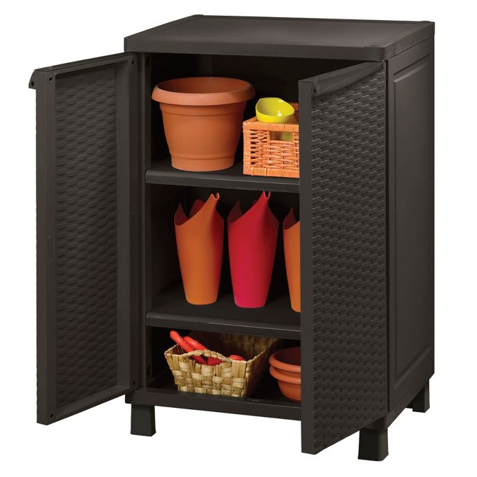 Keter C Rattan Style 3 Shelf Polypropylene Utility Home Storage Base Cabinet In Brown Bed Bath Beyond