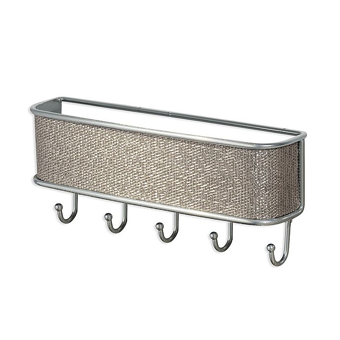 iDesign® Twillo Wall Mount Mail Shelf and Key Rack in Silver Metallico