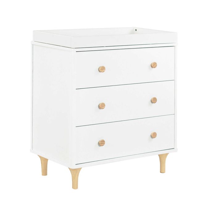 Babyletto Lolly 3Drawer Changer Dresser in White/Natural Bed Bath
