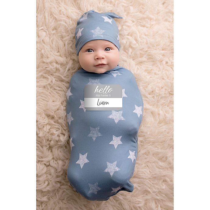 Itzy Ritzy® 2-Piece Stars Swaddle Cocoon and Hat Set in Blue
