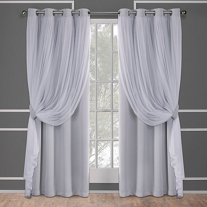 Catarina 63-Inch Grommet Room Darkening Window Curtain in Cloud Grey (Set of 2)