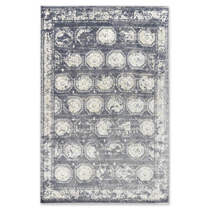 Rugs America Maxwell Vintage Powerloomed Area Rug in Charcoal Bed