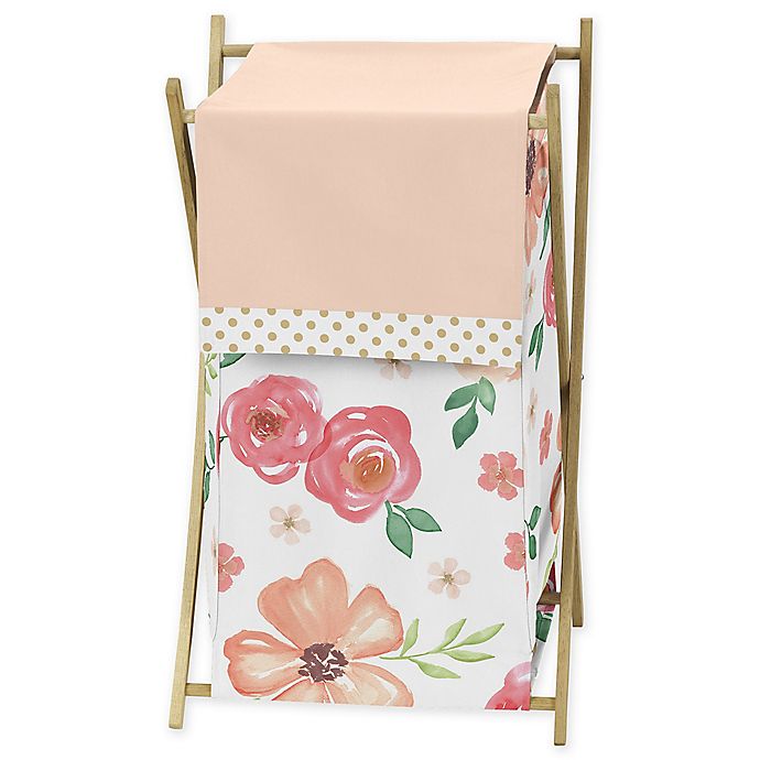 Sweet Jojo Clothes Laundry Hamper for Pink Grey Gold Unicorn Floral Bedding Set