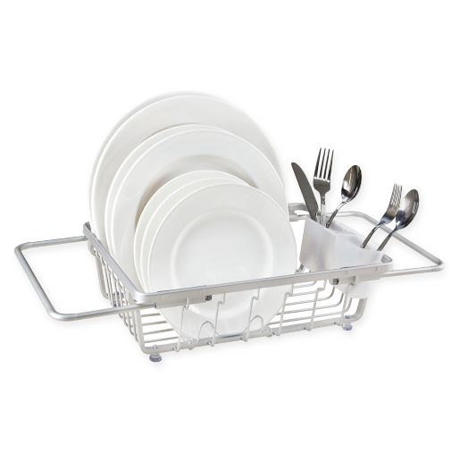 Org Aluminum Expandable Over The Sink Dish Rack Bed Bath Beyond