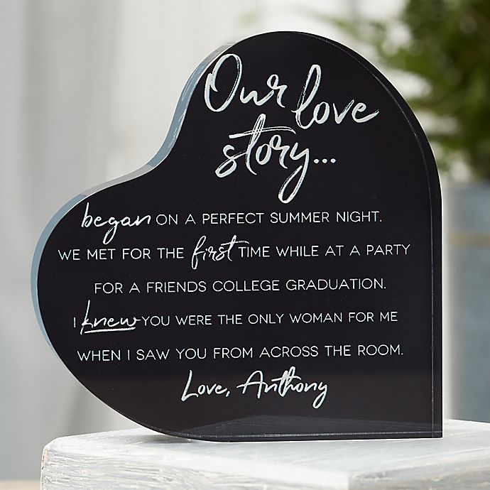 Our Love Story Personalized Colored Heart Keepsake