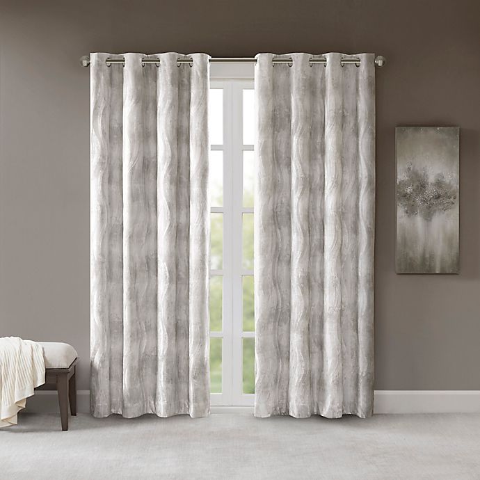 SunSmart Victorio Grommet Top 95-Inch Window Curtain Panel in Grey (Single)