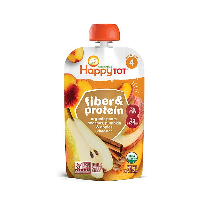 Happy Baby™ Happy Tot™ Organic Fiber & Protein 4 oz. Apple, Peach Pumpkin, and Cinnamon Pouch