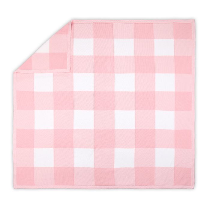 The Peanutshell™ Farmhouse Knit Baby Blanket in Pink Check