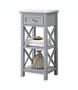 Gabinete de madera con 2 repisas Carrara Marble color gris