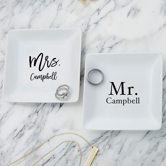 Mr. & Mrs. Personalized Ring Dish