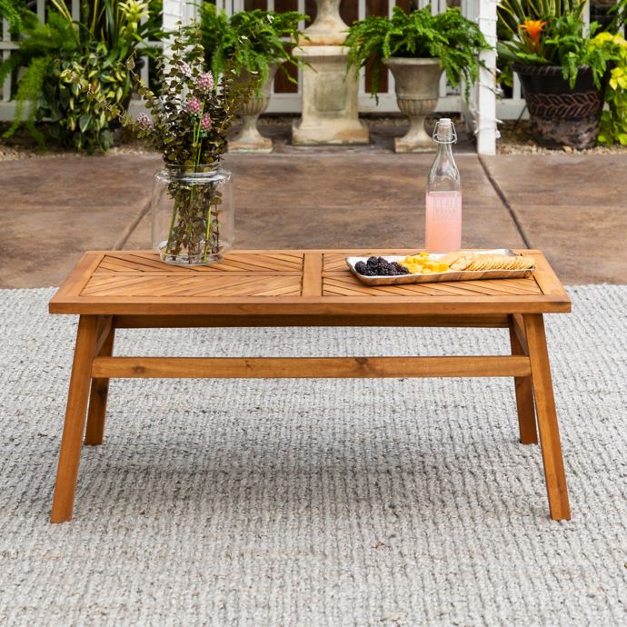 Forest Gate Olive Outdoor Acacia Wood Coffee Table Bed Bath Beyond