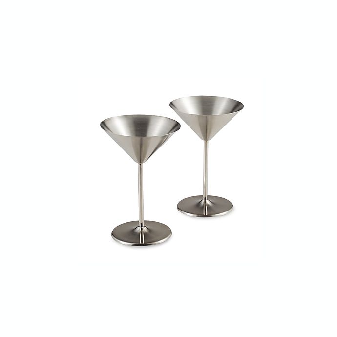 Oggi™ Stainless Steel Martini Glasses (Set of 2)
