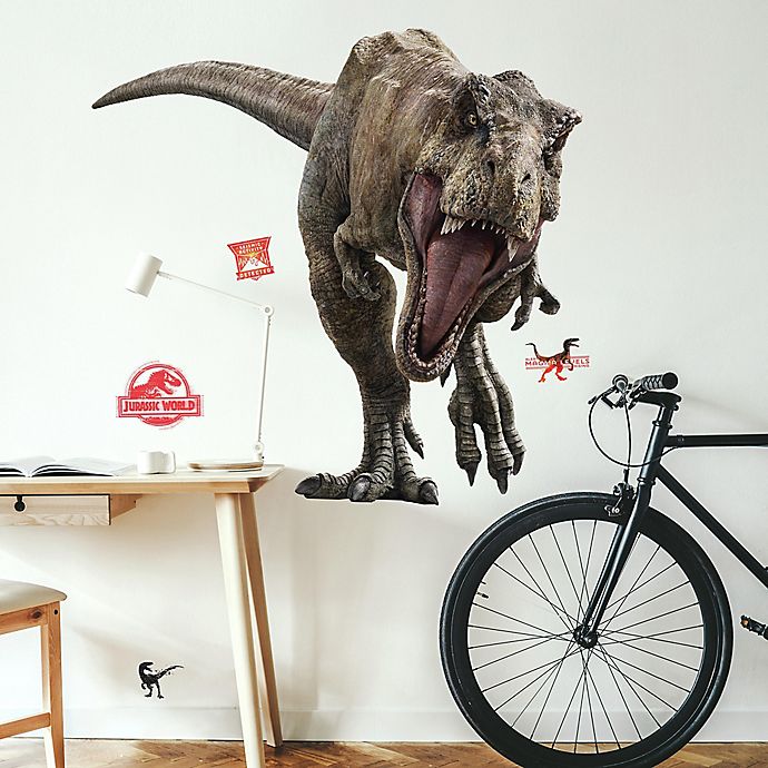 T Rex 3D Effect Smashed Wall Sticker jurassic style art tyrannosaurus no2 