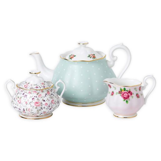 Royal Albert Vintage Mix Polka Rose 3 Piece Tea Set Bed Bath Beyond