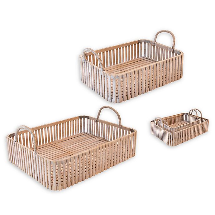Reed Bamboo Serving Trays (Set of 2)