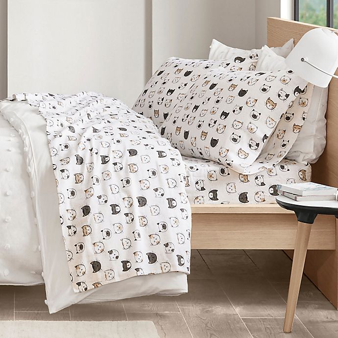Intelligent Design Cats Cozy Flannel Sheet Set