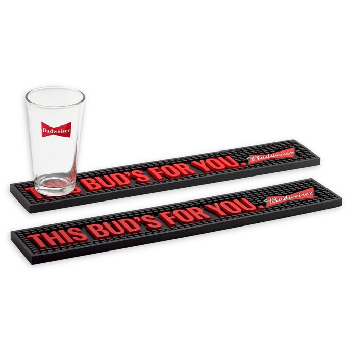 Brand New 24” Budweiser Red Bar Mat with Free Shipping 