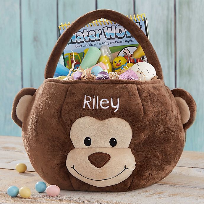 Monkey Embroidered Easter Treat Bag