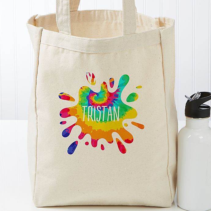 Tie-Dye Fun Personalized Small Canvas Beach Bag
