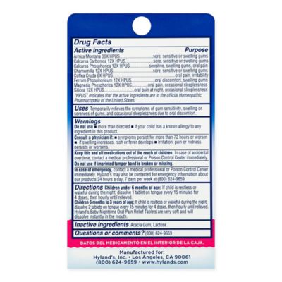 hyland's nighttime teething tablets