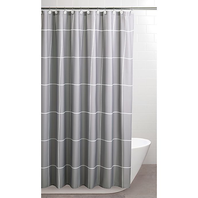 Landon 70-Inch x 72-Inch Shower Curtain & Hook Set in Grey/White