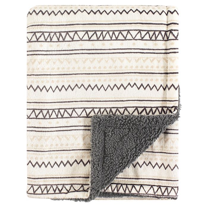 Hudson Baby® Aztec-Inspired Minky Blanket with Sherpa Backing