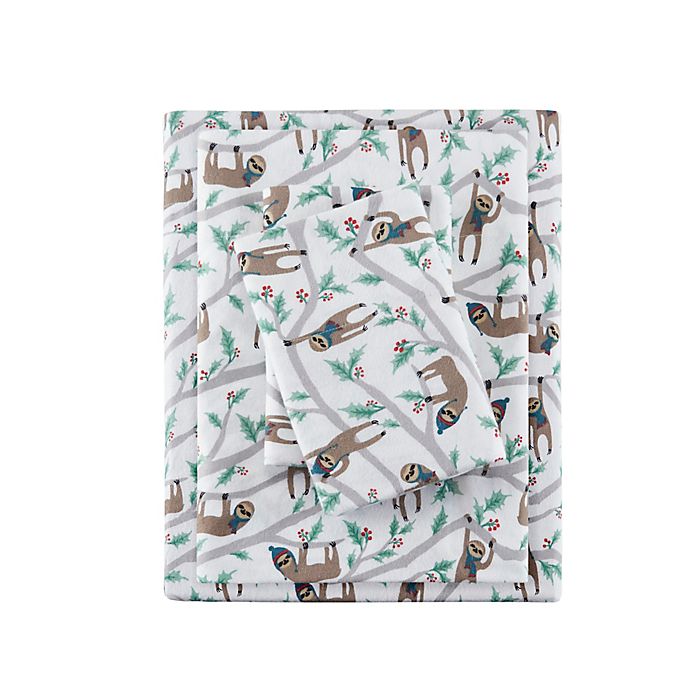 True North by Sleep Philosophy Sloth Cozy Flannel Queen Sheet Set
