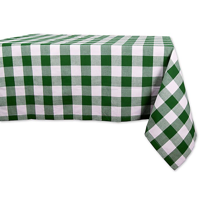 Design Imports Shamrock Buffalo Check Tablecloth in Green
