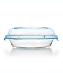 Refractario de vidrio para pay OXO Good Grips® con tapa color azul claro