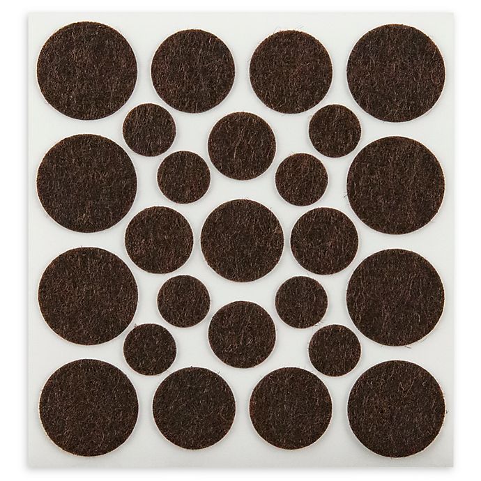 100-Piece Assorted Self-Stick Felt Pads in Brown