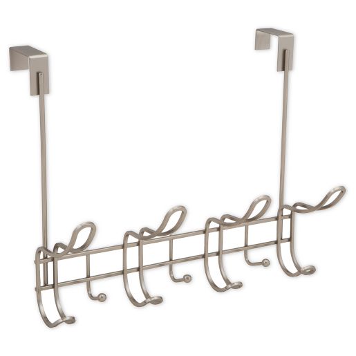 Bath Bliss 11-Hook Over-the Door Hook Rack in Satin