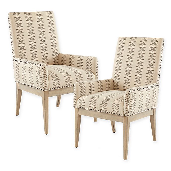 Upholstered Rika Dining Chairs In, Upholstered Dining Chairs With Arms Set Of 2