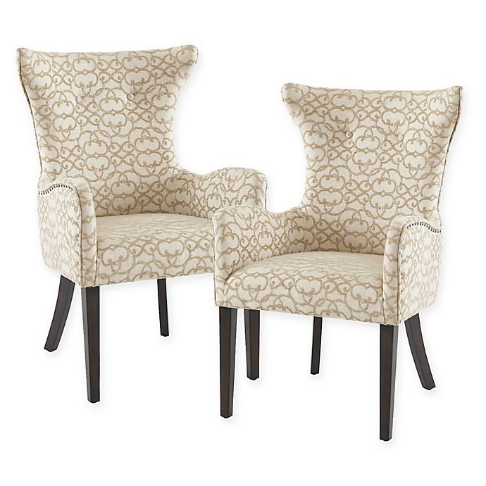 Upholstered Angelica Dining Chairs In, Upholstered Dining Chairs With Arms Set Of 2