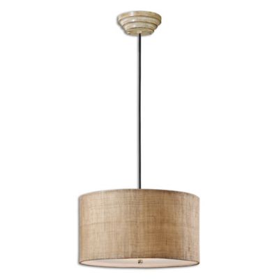 Uttermost 3-Light Dafina Burlap Pendant - Bed Bath & Beyond