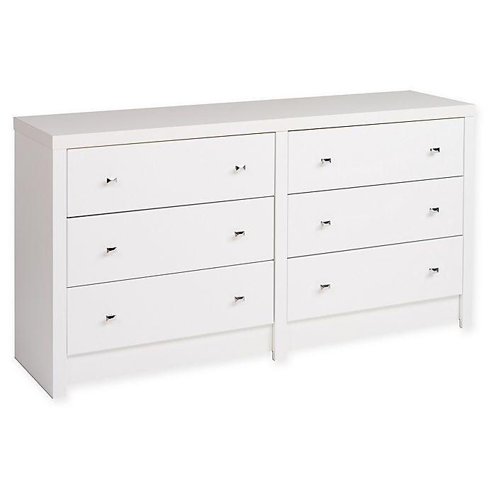 Prepac Calla 6-Drawer Double Dresser in White