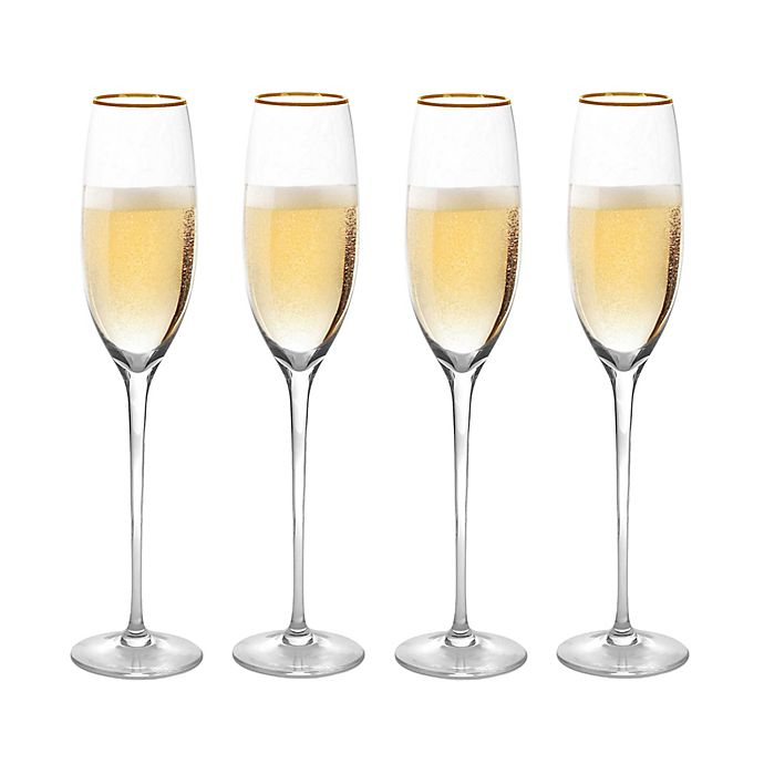 Olivia & Oliver™ Madison Gold Champagne Flutes (Set of 4)