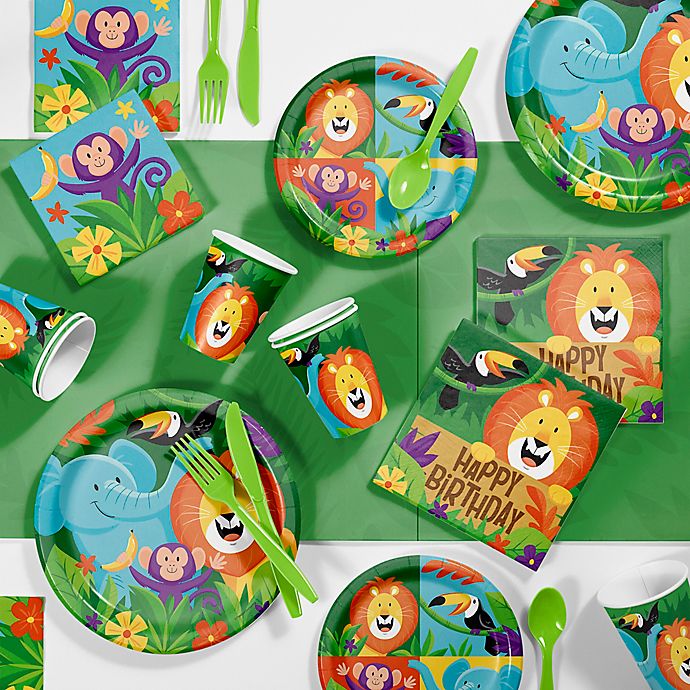Safari Baby Shower Plates and Napkins 64 Piece Jungle Birthday Zoo Party