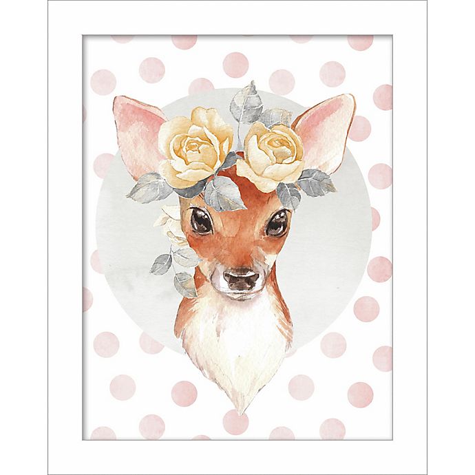 Linden Ave Deer with Flowers 10-Inch x 8-Inch Wood Wall Art