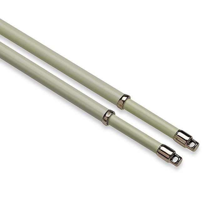 Graber Swivel End Sash Rods - 2 Rods White w/ Nickel Ends Adjustable 5/16" 