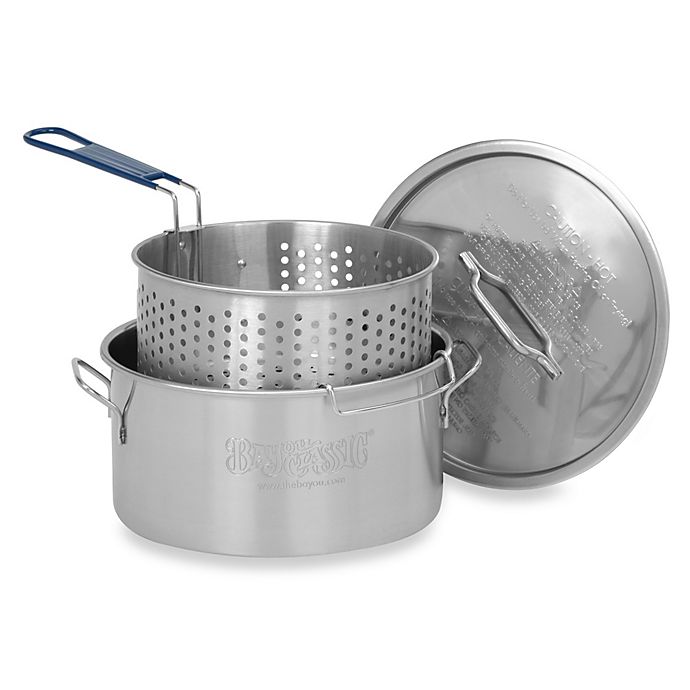 Bayou Classic® 14-Quart Stainless Fry Pot with Basket and Lid